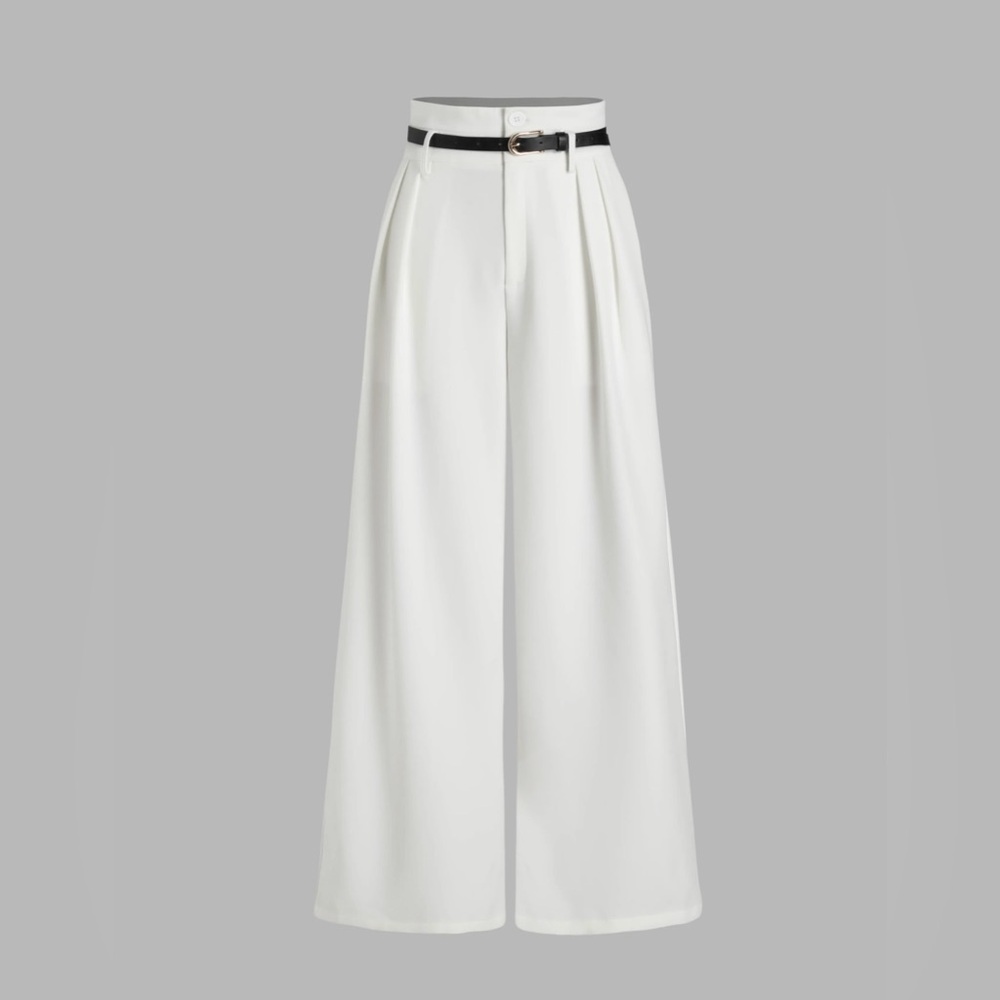 Cider White High Waisted Wide-Leg Trousers NWT